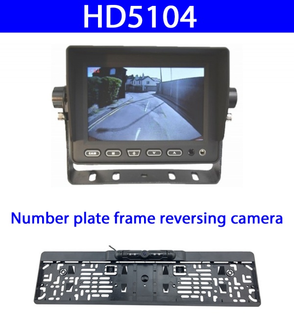 5 inch dash monitor and number plate frame camera